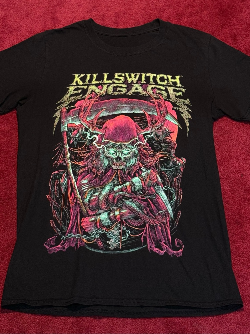 Killswitch Engage GLITD Official 2021 Fall Tour Tee Black Medium Glow in Dark